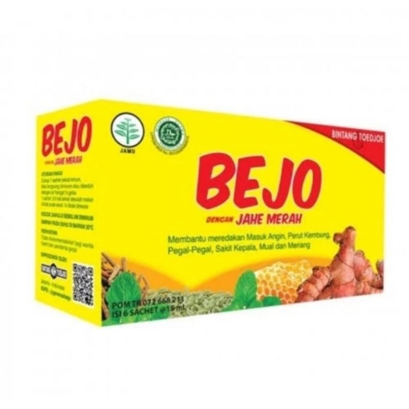 BEJO MASUK ANGIN | BEJO JAHE MERAH | BEJO DENGAN JAHE MERAH BOX ISI 12 SACHET