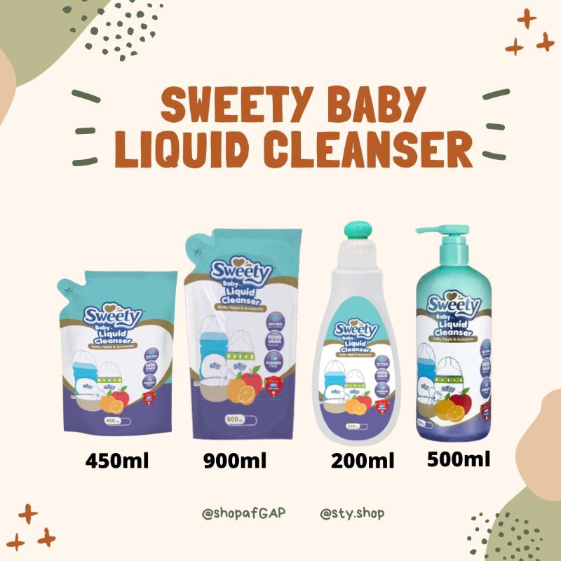 Sweety Baby Liquid Cleanser Sabun Cuci Botol Pouch Bayi 200ml/ 450ml/ 500ml/ 900ml