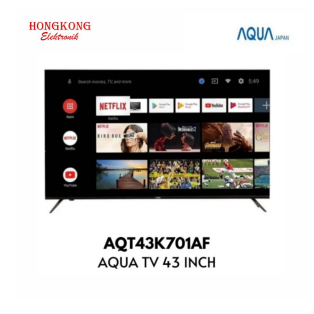 AQUA Android Smart TV 43 inch AQT43K701AF / AQT 43K701AF FULL HD