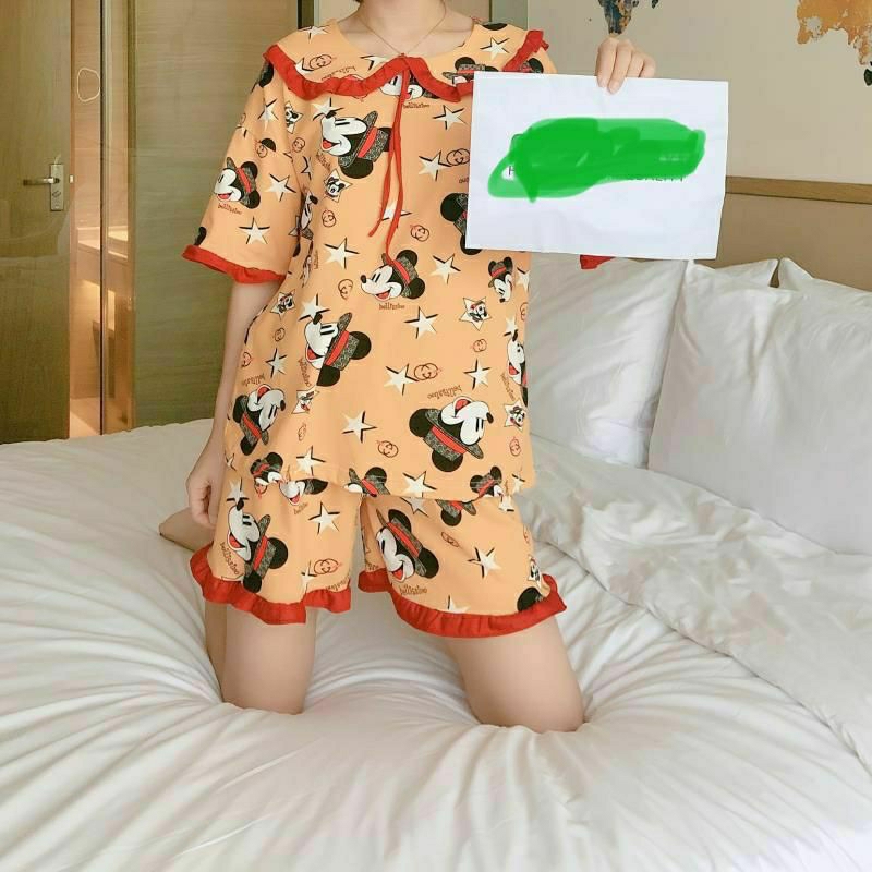 Baju tidur piyama setelan pita import/Set piyama korea