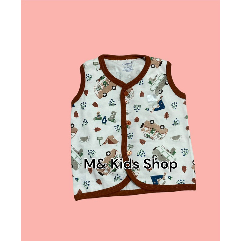 Satu Set Baju Bayi Baru Lahir Lengan Kutung / Bayi Lekbong Bayi Motif Mobil