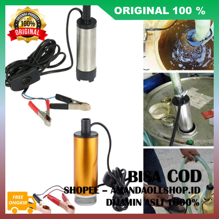 Pompa Air Listrik Portable Pompa Air Celup Mini Portable 12V Diesel Pump Mini Oli Minyak 100% ASLI