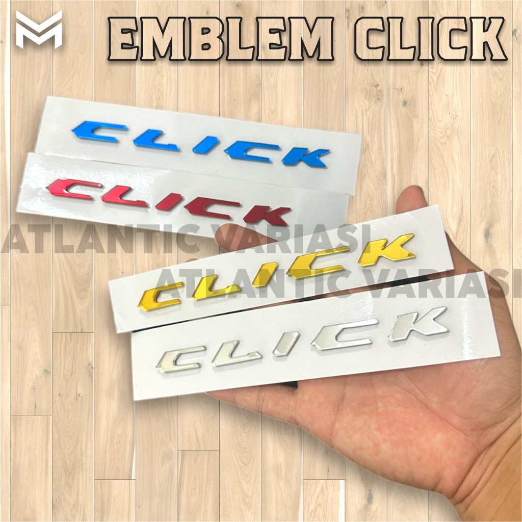 SET EMBLEM CLICK LOGO TIMBUL CLICK EMBLEM LOGO CLIK 3D KANAN KIRI VARIASI EMBLEM CLICK VARIAN WARNA 