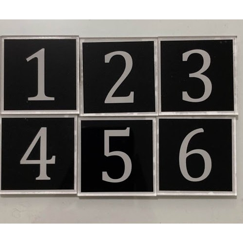 

Akrilik Tulisan Nomor 1-10 Kamar Kost Hotel 8cmx8cm Hitam Tempel Pintu