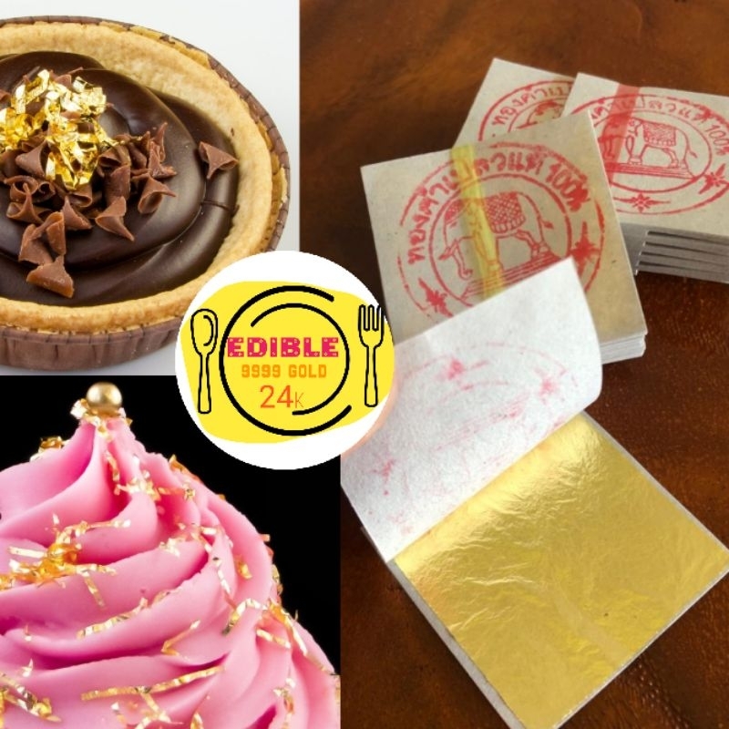 

50 lembar edible gold leaf/kertas emas/masker emas/emas 24k/gold papper
