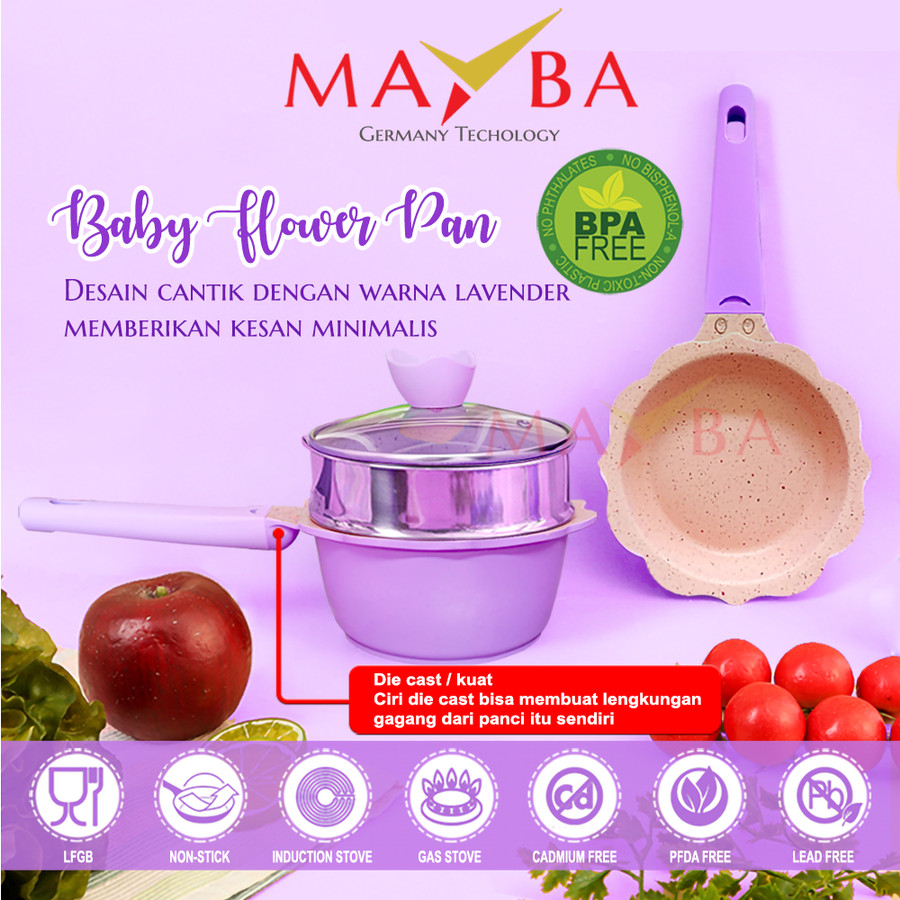 Panci Set Bayi SAKURA FLOWER Baby MPASI Cookware - panci MPASI - Panci khusus - panci premium - panc