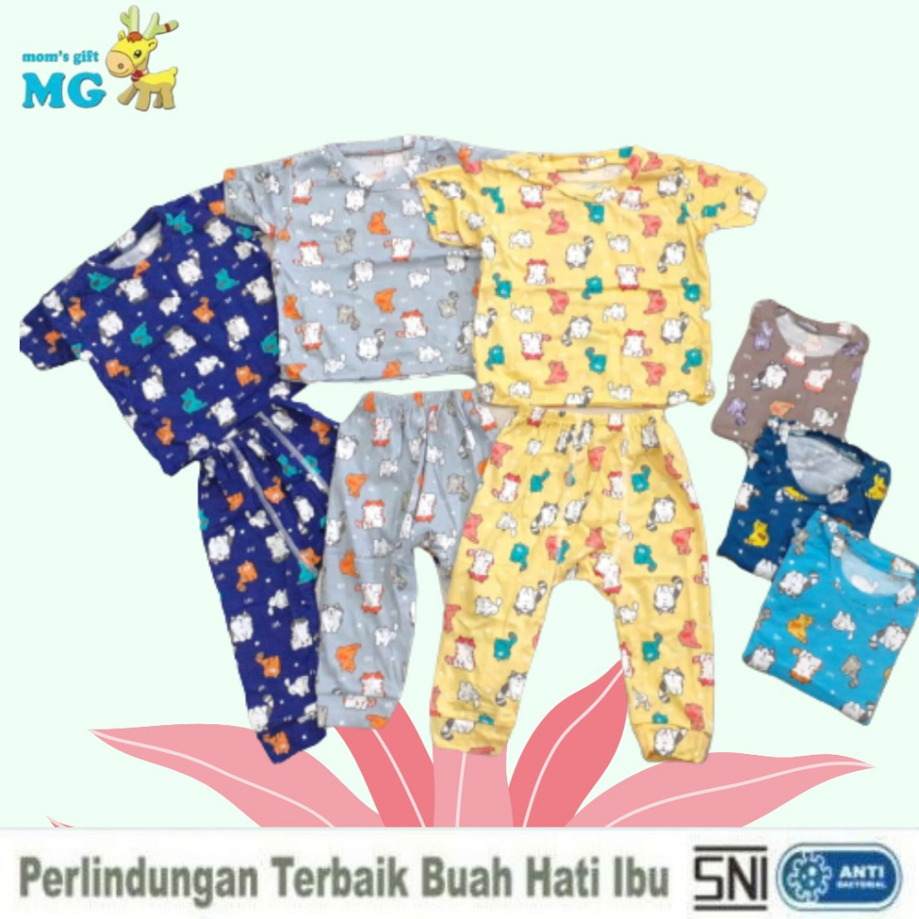 (Mom'sGift) Setelan Pendek Rabbit/Setelan pendek Baby Newborn 0-3 Bulan Dengan Celana Model Pampers