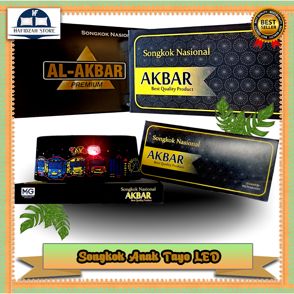Songkok Lampu LED / Songkok Anak / Songkok Tayo / Songkok Upin Ipin / Songkok mobile Legend