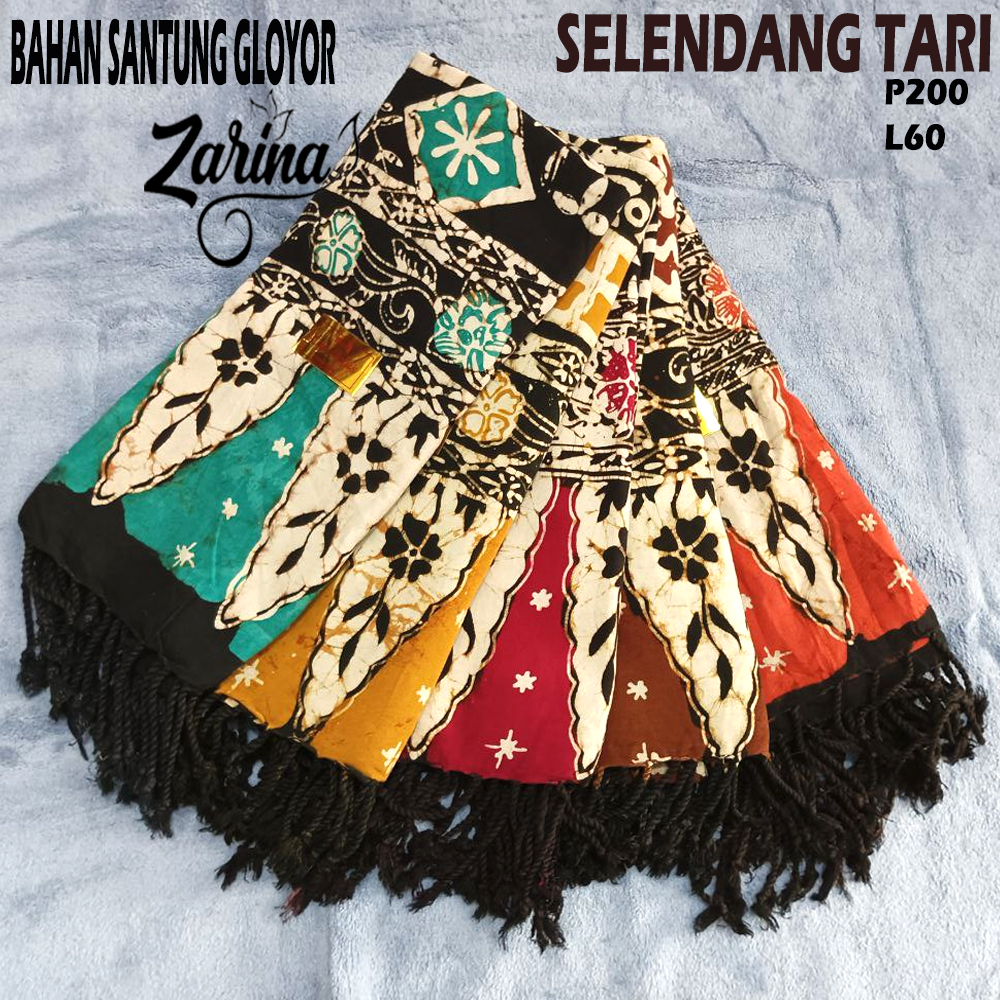 SELENDANG TARI DEWASA MOTIF/SELENDANG TARI BAHAN SANTUNG/SELENDANG TARI PANJANG/SELENDANG TARI BATIK