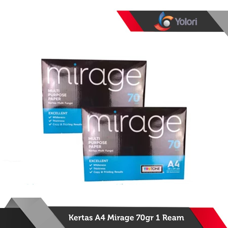 

MIRAGE Kertas HVS A4, 70Gram, 1 Ream isi 500 Lembar