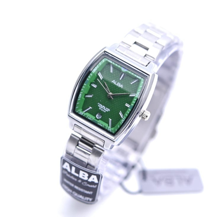 COD Jam Tangan Wanita Alba Oval Tali Rantai Tanggal Aktif