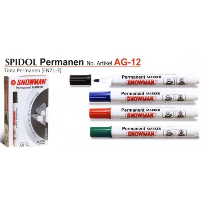 

spidol permanent snowman AG 12