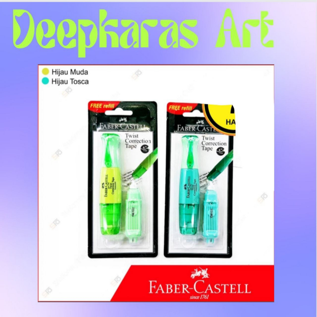 

correction tape twist faber castell - hijau tosca