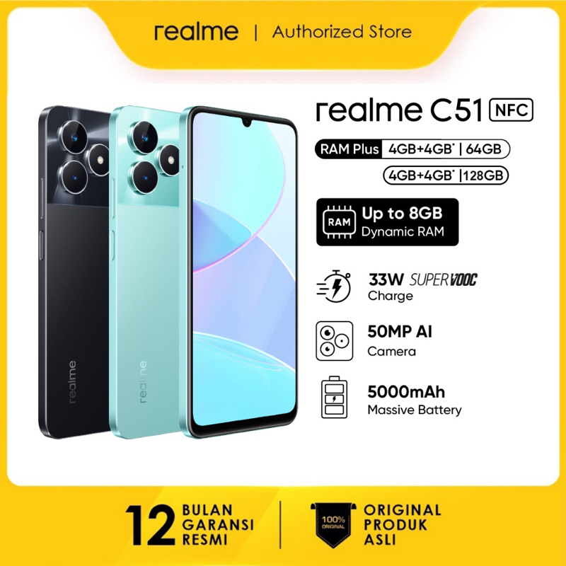 REALME C51 RAM 4/64 gb | RAM 4/128 gb  100% baru dan bergaransi resmi 1th