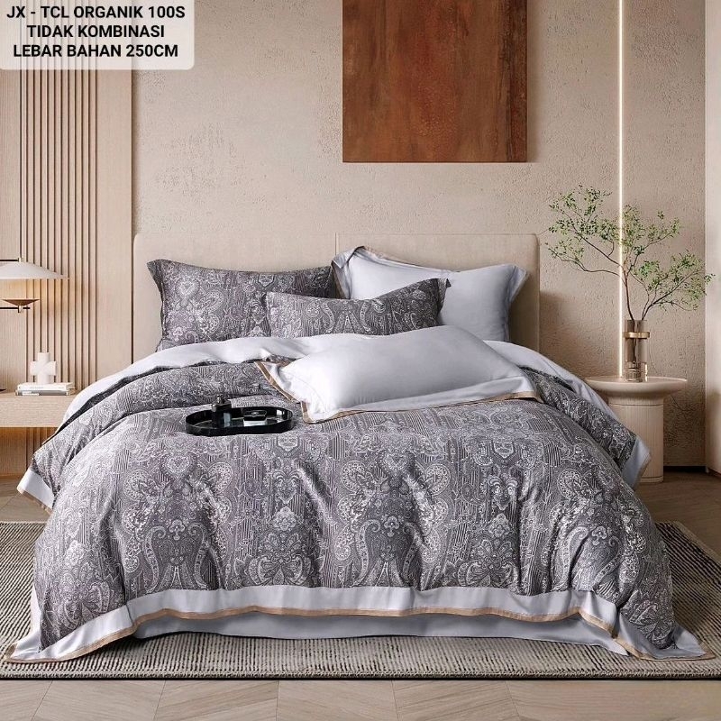 sprei bedcover sutra organik 100s mewah abu etnic ethnik batik lux premium bed krem coklat morgan sa