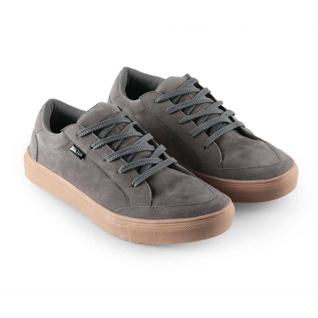 NOCTUR - Sepatu Pria Casual Abu Bahan Kulit Suede Size 38 - 44 N-201