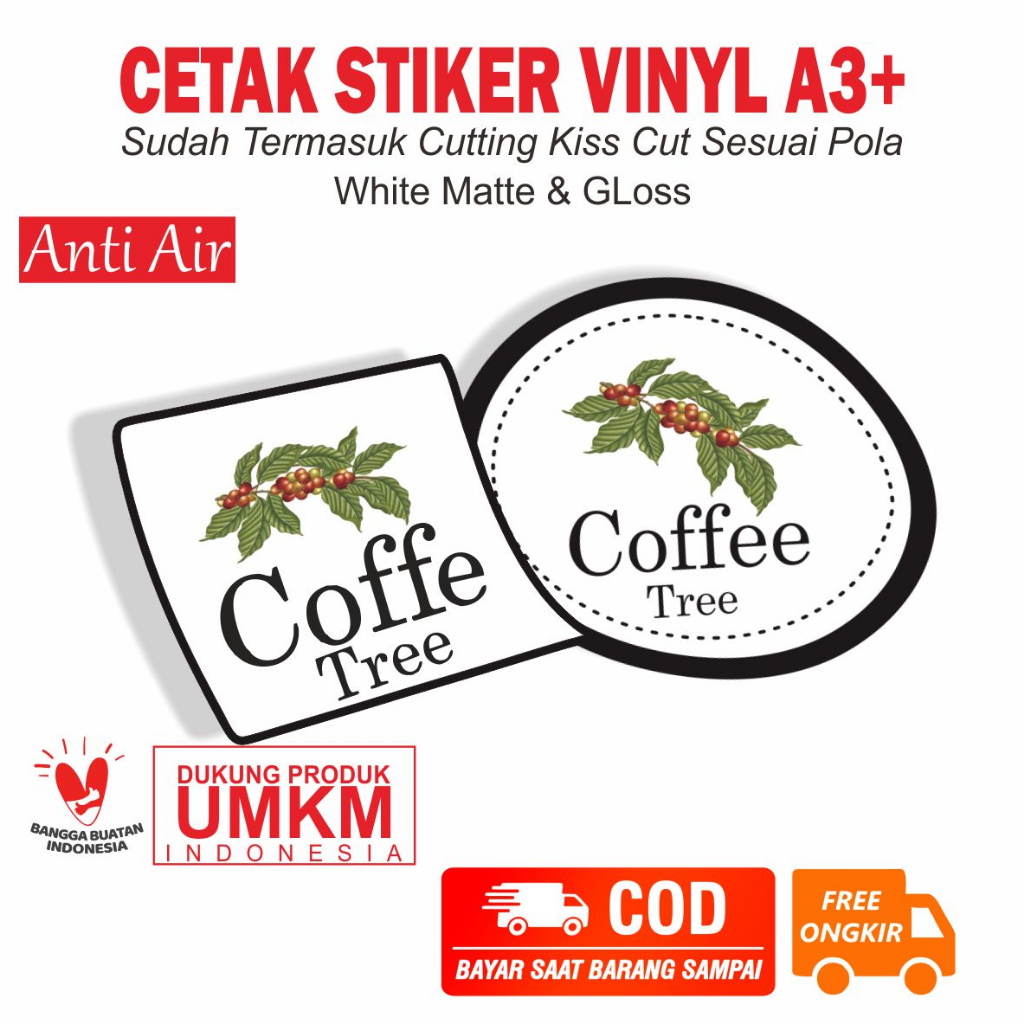 

CETAK STIKER VINYL GLOSSY I STIKER MATTE I STIKER TRANSPARAN KEMASAN LABEL MAKANAN