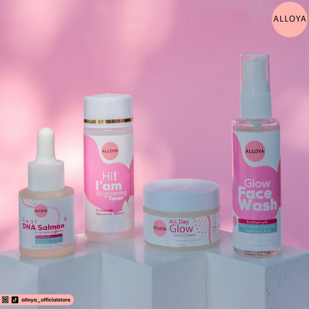 (PROMO) Paket Alloya Skincare / Skincare Glowing / Whitening Package / Face  Wash / Brightening Tone
