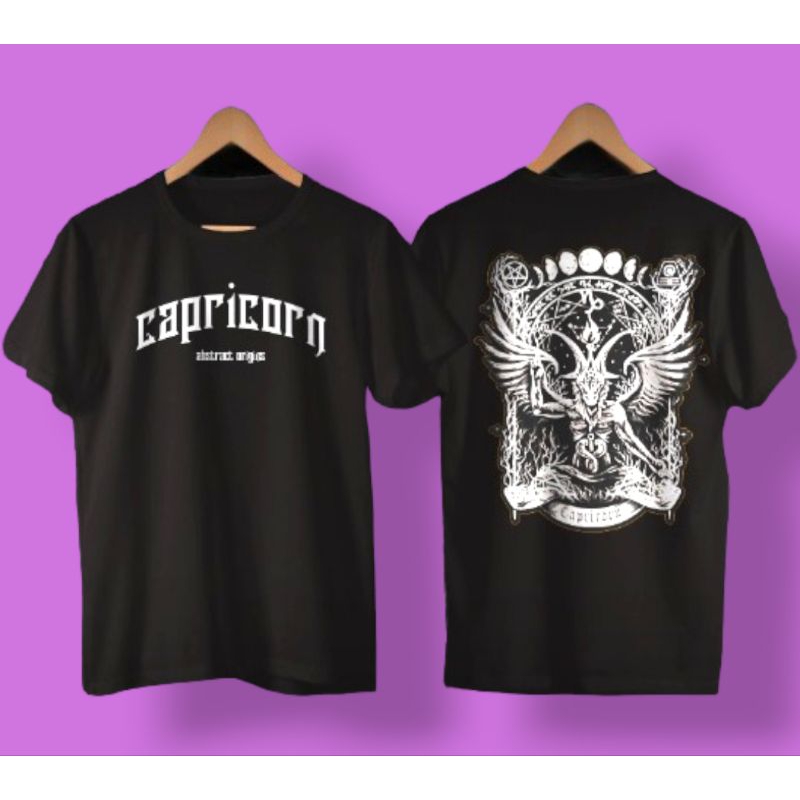Baju Kaps Zodiak Pria dan Wanita / Kaos Zodiak Capricorn / Baju Kaos pria Distro Lengan Pendek Terba