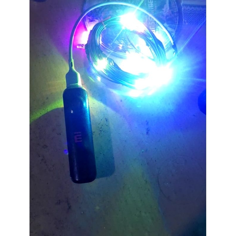 Lampu layangan rgb 3 warna disco 4m sudah sensor cahaya dan modul powerbank