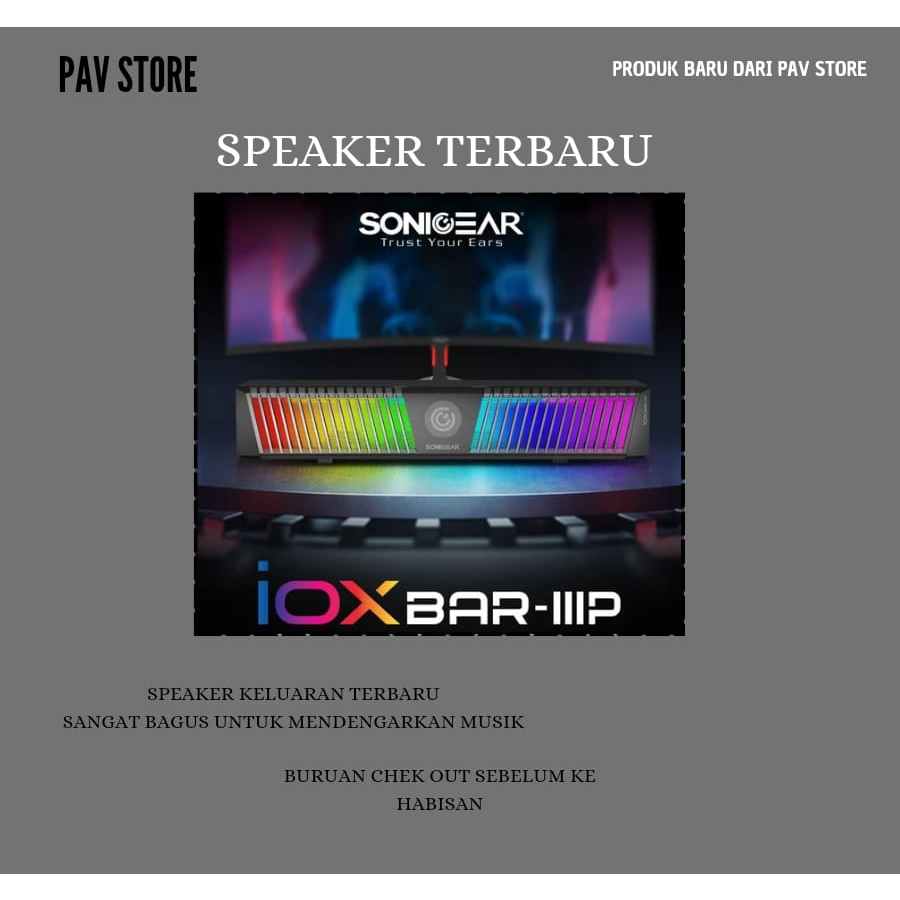 Speaker Bluetooth Sonicgear IOX BAR 3P Stereo Soundbar | RGB