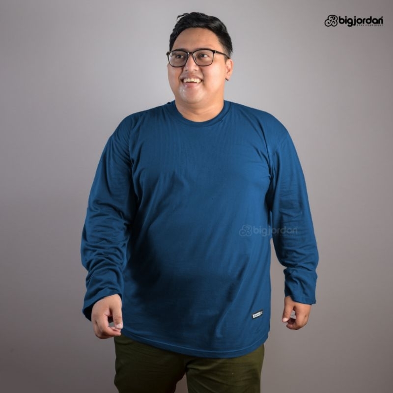 Kaos Lengan Panjang Bigsize xxxl 4xl Kaos Panjang Pria Big Jordan Jumbo 5xl 6xl - Navy, 8xl