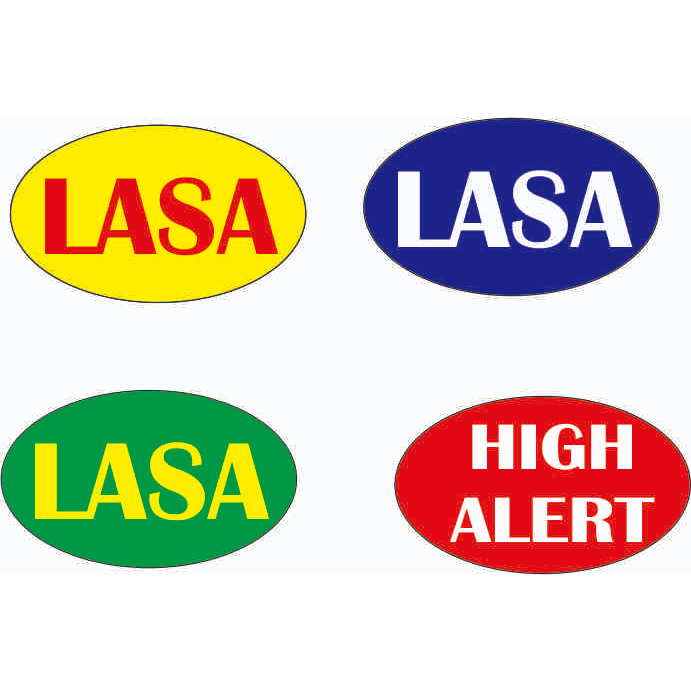 

Stiker Cutting Label Lasa High Alert LASA