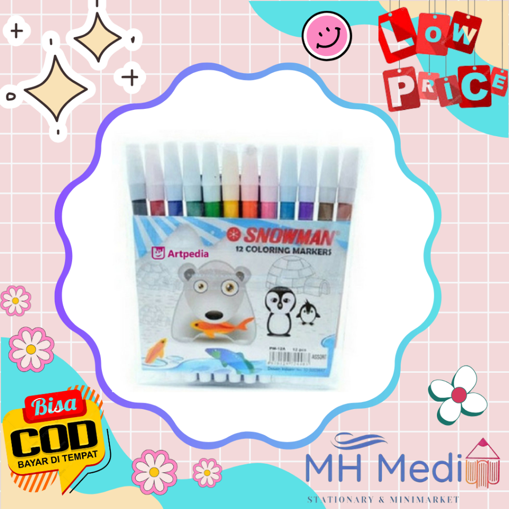 

Spidol Set Warna Snowman 12 Warna