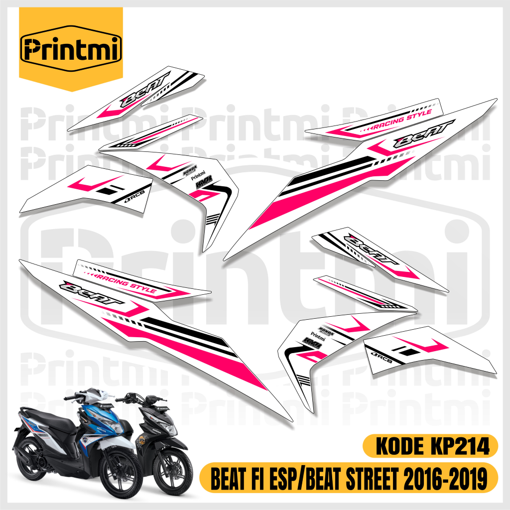 Printmi Stiker Striping Beat Street - Beat Esp FI Eco 2016 - 2019 Motor Variasi Racing Honda Modifik