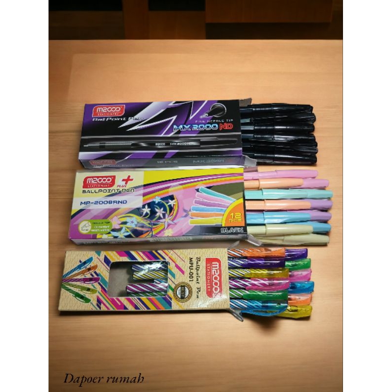 

( 12 PCS ) BALLPOINT M2000/BOLPOINT/BOLPEN/PULPEN/BULPEN PENA TINTA HITAM MP 2008RND MPU 001 MX 2000ND PERLUSIN