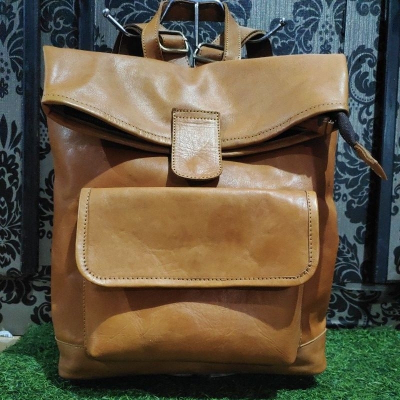 Ransel Muat laptop kulit asli
