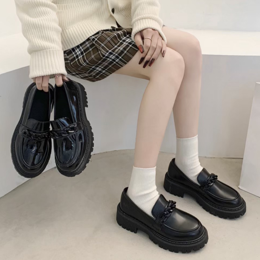 NEW DEALS AVANCEID 1909 LOAFERS SEPATU SNEAKERS WANITA KERJA DOCMART HITAM