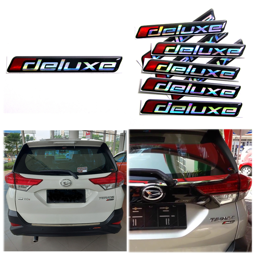 Stiker DELUXE DAIHATSU TERIOS | Stiker Warna Metalic Silver atau Krom Timbul Lentur 3d