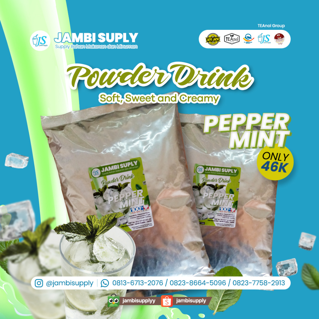 

POWDER DRINK PEPPER MINT MINUMAN BUBUK RASA PEPPER MINT 1KG