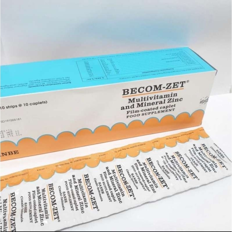 becomzet strip isi 10 tablet / becom-zet / vitamin murah / multivitamin lengkap