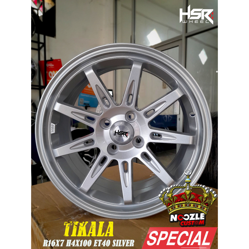 Velg Mobil Ring 16 Lubang 4 Pelek Racing HSR ring 16 Type Tikala Warna Silver
