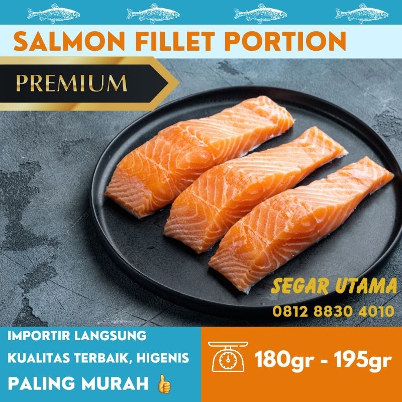 

Salmon Fillet Portion Premium Murah Banget 180 - 195gr