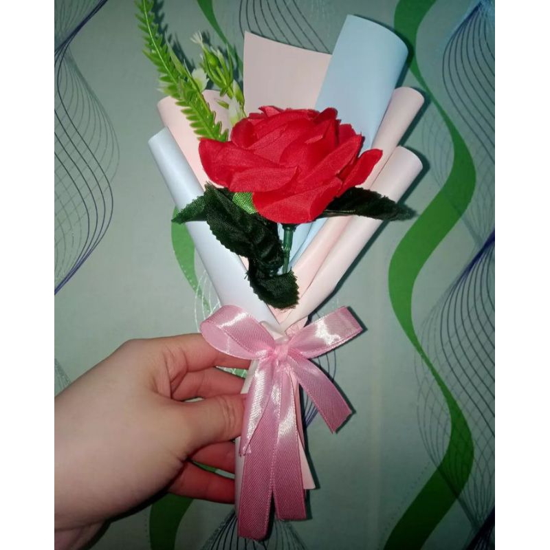 buket mini, buket bunga mini,buket single, bouquet rose, bouquet wisuda, bouquet hari guru, bouquet 