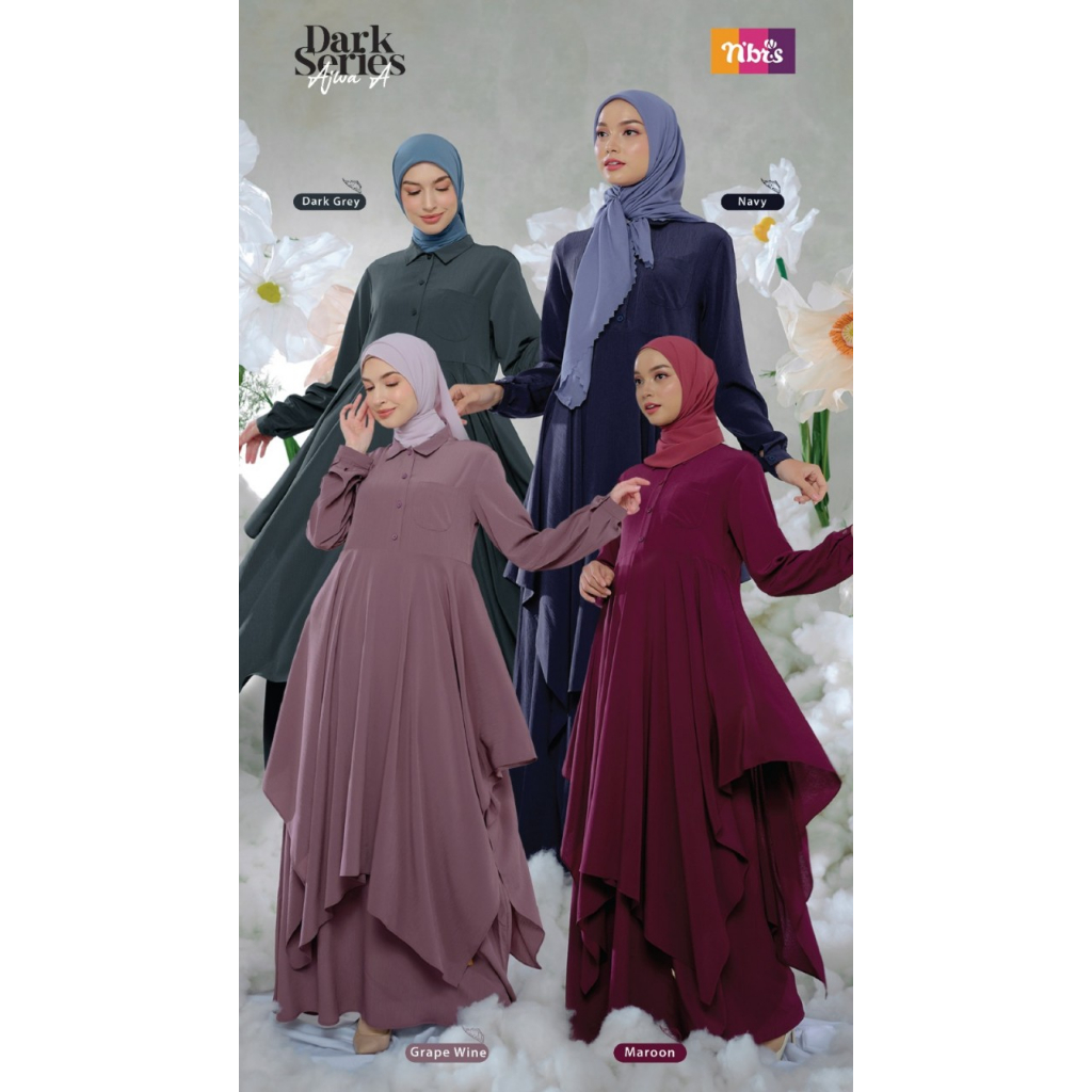 Ajwa A Nibras Dress Wanita Muslimah - Gamis Syari Kondangan