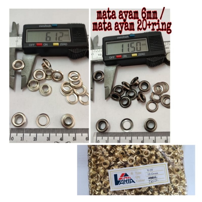 mata ayam eyelet 5,5mm / mata ayam 20 + ring / 10gross