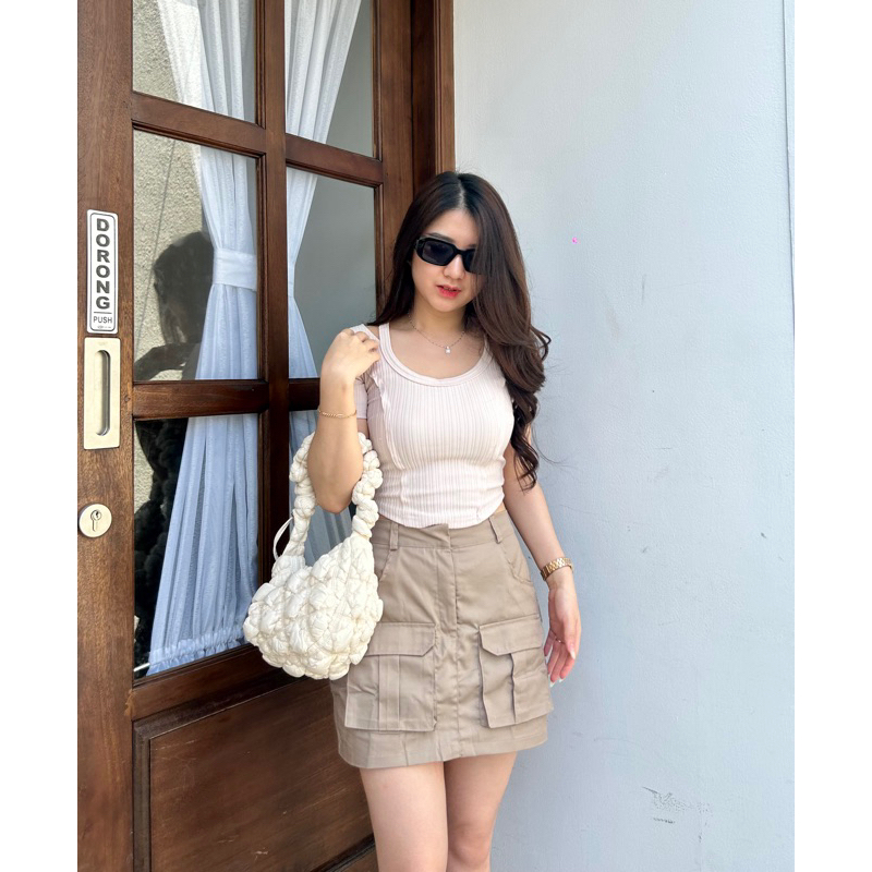 SHER.ID | Charlee Cargo Skort | Rok Cargo Wanita Pendek | Rok Cargo Mini | Rok Cargo Bangkok | Rok C