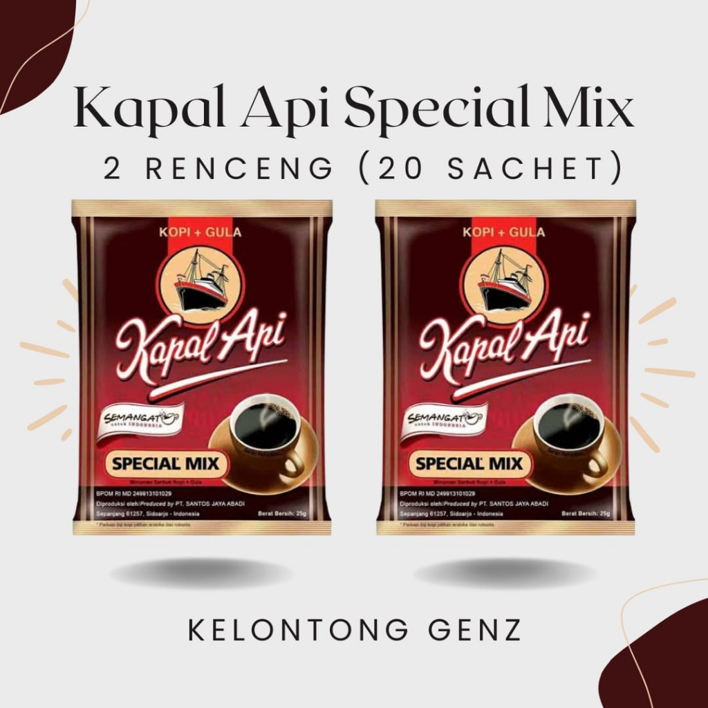 

Kopi Hitam Kapal Api Kapalapi Special Spesial Mix 2 Renceng/20 Sachet