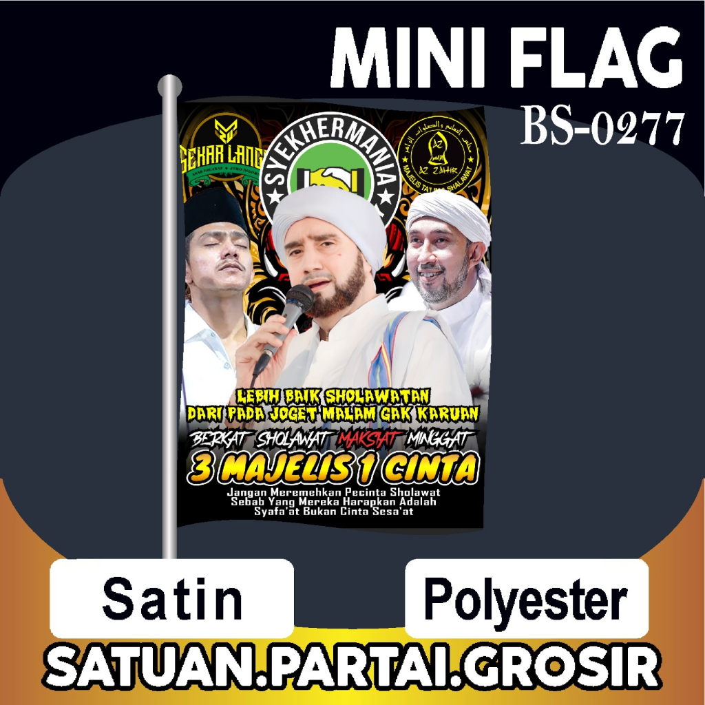 Cetak Umbul Umbul Tiga Majelis Satu Cinta/Bendera Custom