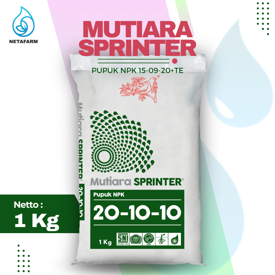 Pupuk MEROKE - Mutiara SPRINTER NPK 20-10-10 Packing 1kg