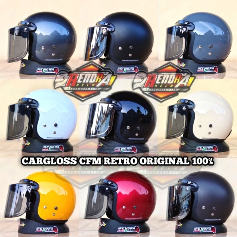 Helm CARGLOSS CFM Retro Original 100%  CARGLOSS RETRO + KACA