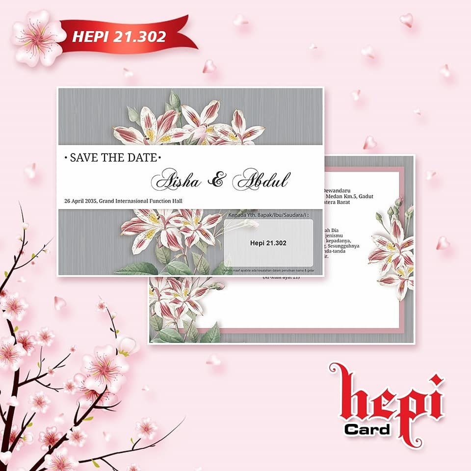 Blangko undangan atau kertas undangan pernikahan bisa untuk khitan merek HEPI 21.302 dengan bahan ke
