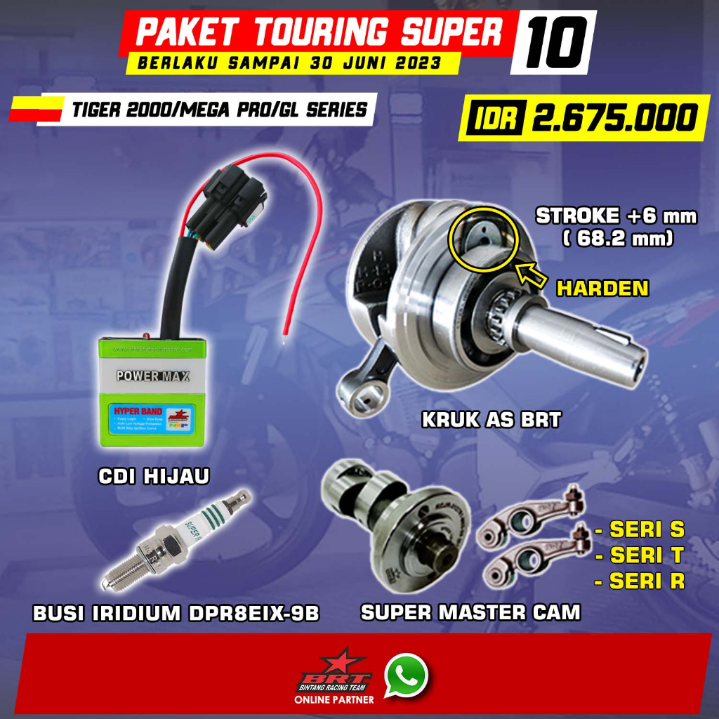 BRT Paket Touring 10 Tiger - Kruk AS - Master Cam - CDI Power Max