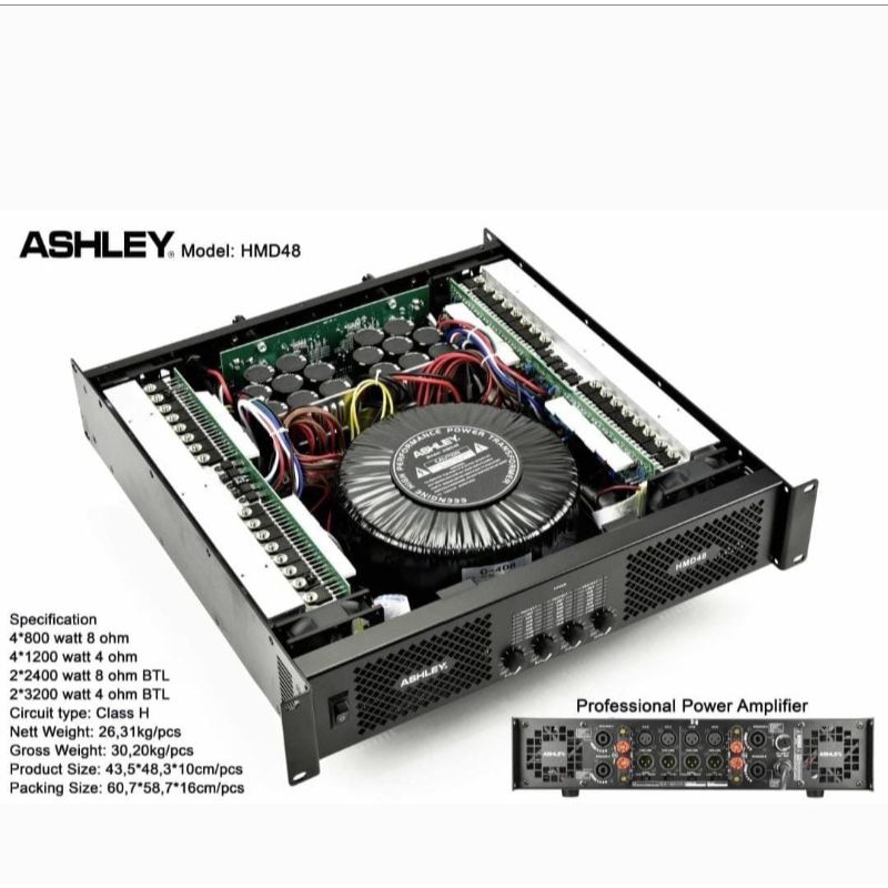 Power Ashley HMD 48 Amplifier Ashley HMD48 4 Channel