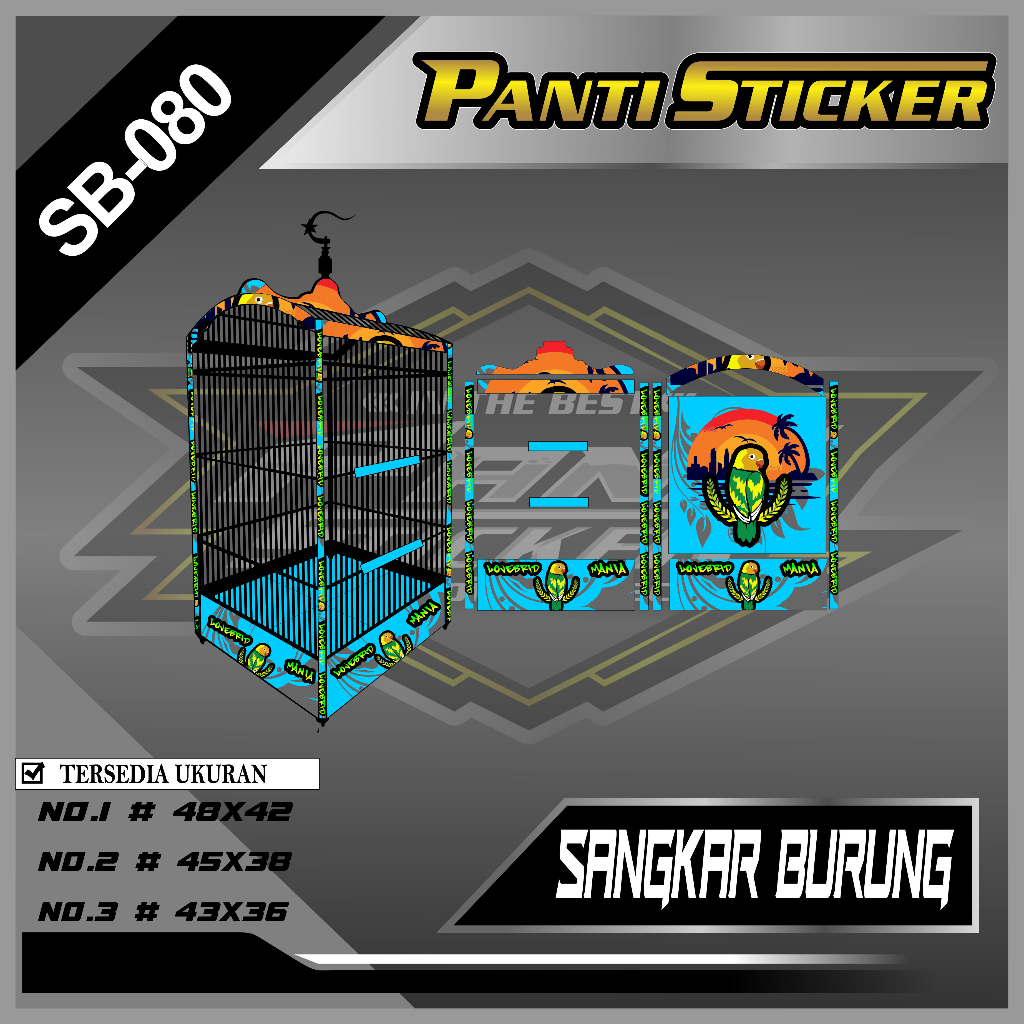 Sticker Terbaru Decal LOVEBRID MANIA Variasi Sangkar Kacer - Sticker Sangkar Kotak Gepeng Custom Des