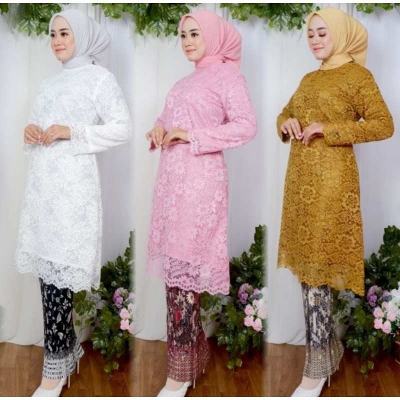 Setelan Tunik Brokat Tarra Kebaya / Kebaya Pesta / Kebaya Wisuda / Kebaya Modern / Kebaya Cantik